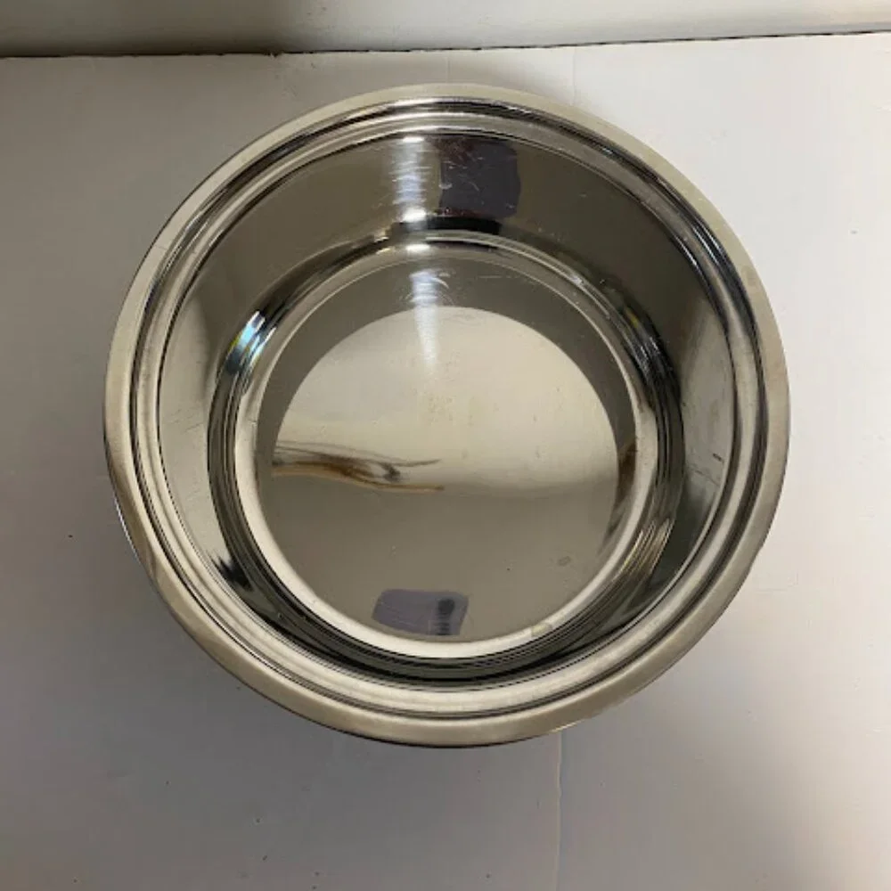 Stainless Steel Lidded Serving Bowl – Vintage Round Dish - Picture 3 of 5